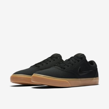 Nike SB Charge Canvas - Férfi Deszkás Cipő - Fekete/Fekete/Világos Barna/Fekete